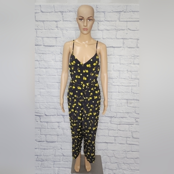 *NWT L'agence Jaelyn Womens Lemon fruit print camisole silk preppy jumpsuit  2 - Picture 2 of 10